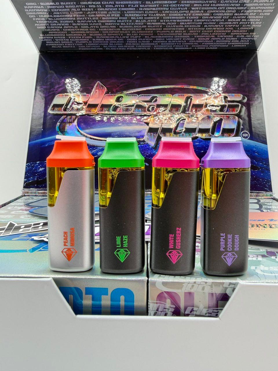 Clean Carts 100 2G All-In-One Disposable Vapes in 100 CT bulk box. Clean Carts 100 2G All-In-One Disposable Vapes in 100 CT bulk box.