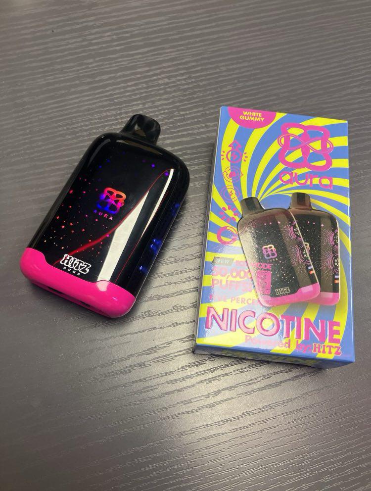 HITZ Aura 50,000 Puffs full flavor lineup chart featuring Eco Mode and Boost Mode performance icons." HITZ Aura 50,000 Puffs full flavor lineup chart featuring Eco Mode and Boost Mode performance icons."