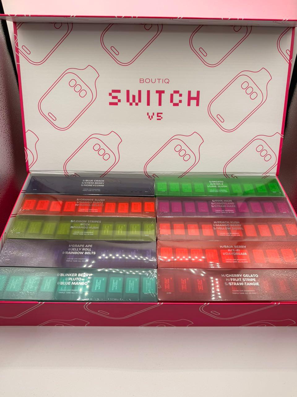 Boutiq Switch V5 Disposable 2g triple tank live diamonds Boutiq Switch V5 Disposable 2g triple tank live diamonds