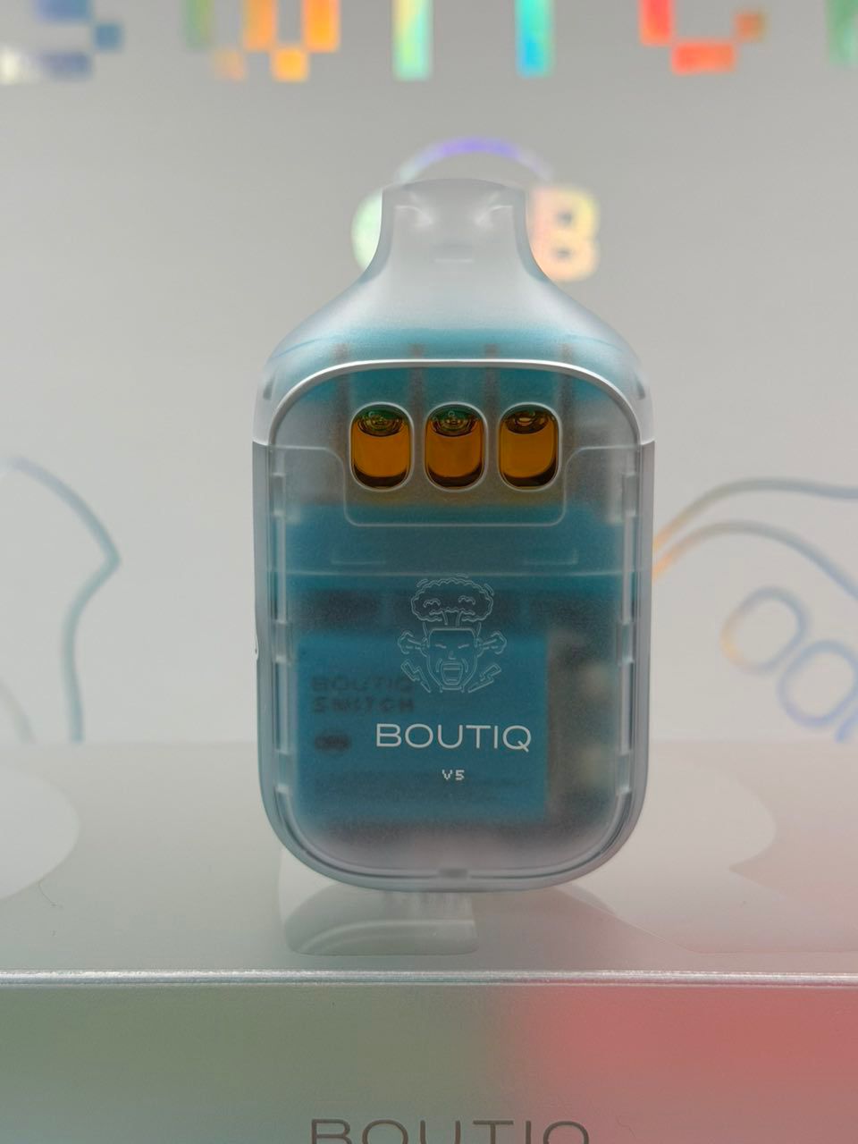 boutiq switch v5 (10g) | 5 pack bundle | cryo series Boutiq Switch V5 Cryo Series flavor profiles featuring Amnesia Sativa, GG4 Hybrid, and Nightshade Indica