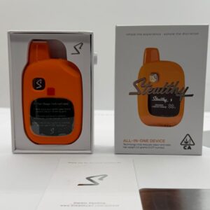 Stealthy Air all-in-one 2.0g disposable vape packaging featuring Orange Cream Tangie Sativa with Liquid Diamonds infused distillate.