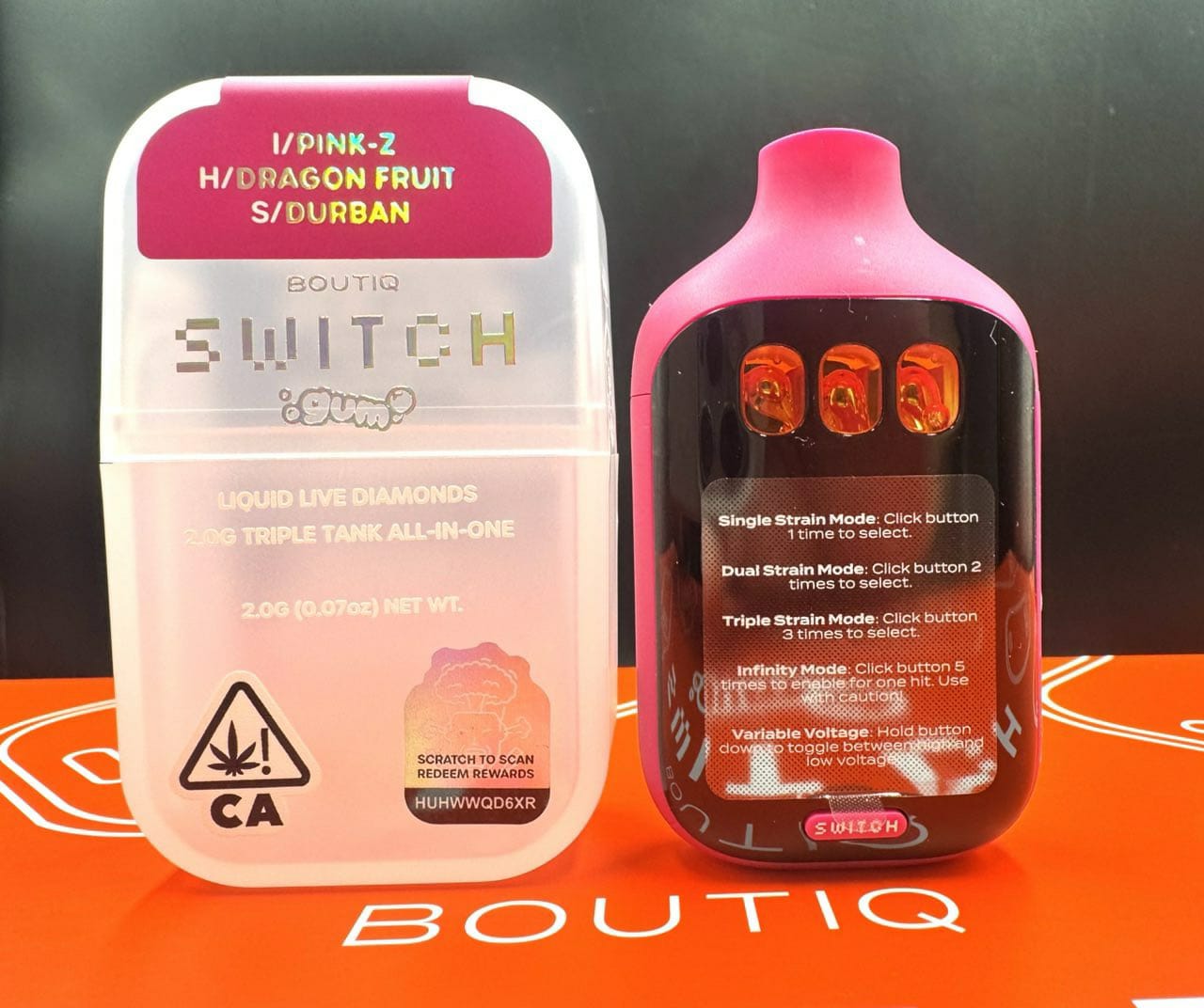 BOUTIQ SWITCH Gum Edition 20-Unit Pack | Premium Disposable Vapes