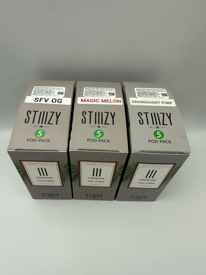 A 5-pack bundle of authentic STIIIZY 1G Pods available at Smackin Vapes