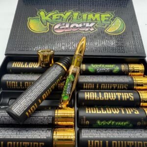 Close up view of gold hardware tips on Hollowtips 2g disposable live resin liquid diamonds vape master box collection